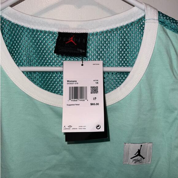 New Jordan Women's Jersey Mesh Logo Asymmetric Tank size 1X - Picture 2 of 6